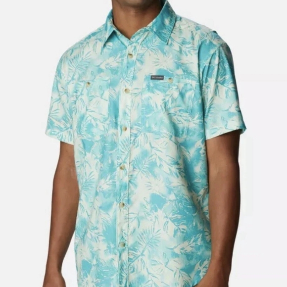 Columbia Men's Big & Tall Utilizer Print Short Sleeve Button Down Shirt XXL - Picture 10 of 11